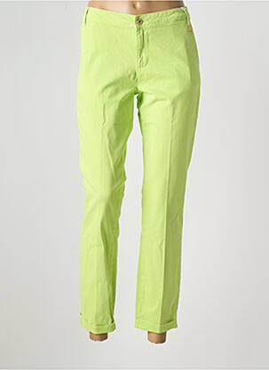 Pantalon chino tissage popeline taille normale vert FRACOMINA femme