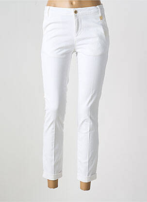 Pantalon chino tissage popeline taille normale blanc FRACOMINA femme