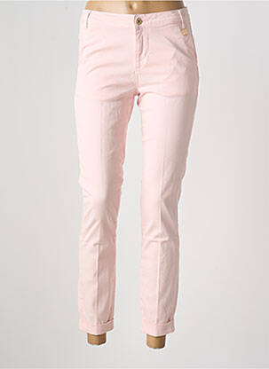 Pantalon chino tissage popeline taille normale rose FRACOMINA femme