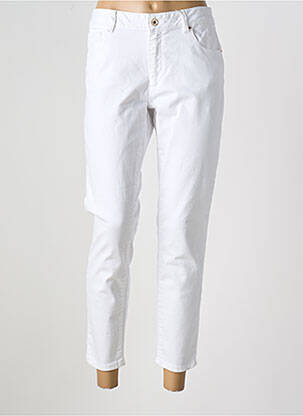 Jeans coupe slim stretch taille normale blanc FRACOMINA femme