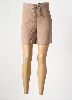 Short taille à pinces taille haute marron FRACOMINA femme