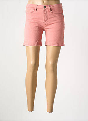 Short tissage denim taille normale rose WAXX femme