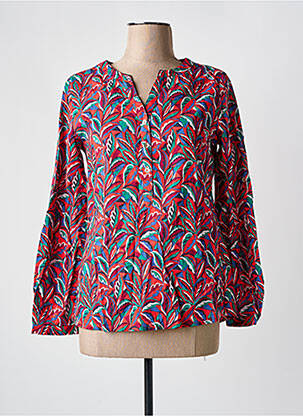 Blouse imprimé fantaisie manches longues rouge SARAH JOHN femme