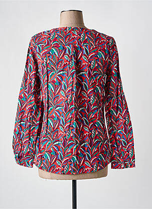 Blouse tissage popeline manches longues rouge SARAH JOHN femme