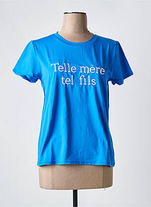 T-shirt stretch manches courtes bleu PM MERE & FILLE femme