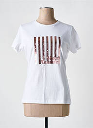 T-shirt sérigraphie floquée manches courtes blanc ADILYNN femme