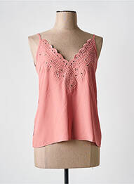 Top coupe cintrée fines bretelles rose PEACE N'LOVE femme