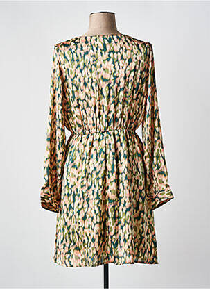 Robe mi-longue imprimé fantaisie manches longues vert EMMA & ELLA femme