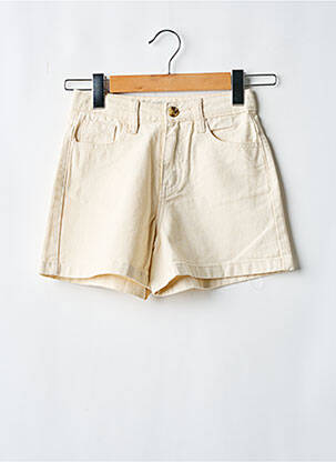 Short tissage denim taille ajustable beige PM MERE & FILLE fille