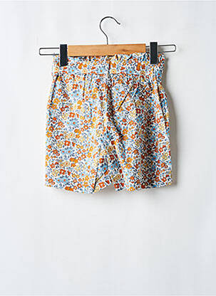 Short fermeture zippée sous rabat boutonné bleu PM MERE & FILLE fille