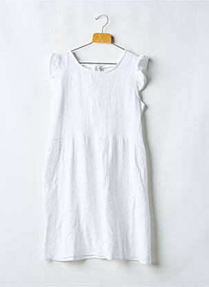 Robe mi-longue manches courtes manches courtes blanc PM MERE & FILLE fille
