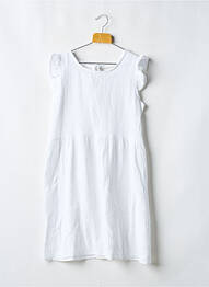 Robe mi-longue manches courtes manches courtes blanc PM MERE & FILLE fille