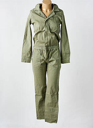Combi-pantalon coupe cintrée manches longues vert PLACE DU JOUR femme