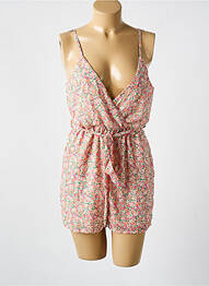 Combishort coupe fluide fines bretelles rose LILIE ROSE femme