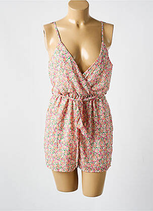 Combishort coupe fluide fines bretelles rose LILIE ROSE femme
