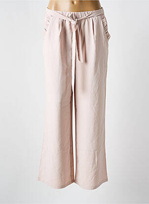 Pantalon large tissage crêpe taille normale beige EMMA ELLA femme