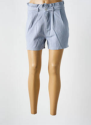 Short tissage denim taille haute bleu PEACE N'LOVE femme