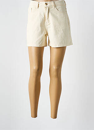 Short tissage denim taille haute beige PM MERE & FILLE femme