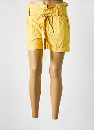 Short taille à pinces taille haute jaune PEACE N'LOVE femme