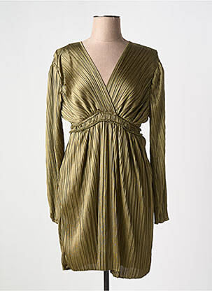 Robe courte manches longues manches longues vert SEASON femme