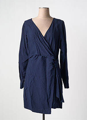 Robe courte manches longues manches longues bleu RUE DES ABBESSES femme