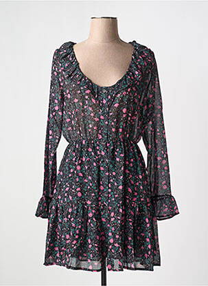 Robe courte manches longues manches longues noir ADILYNN femme