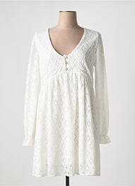 Robe courte manches longues manches longues blanc KILKY femme