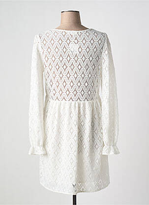 Robe courte manches longues manches longues blanc KILKY femme