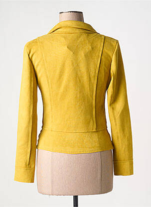 Veste casual tissage suedine jaune JOLIFLY & JUSTINE Y femme