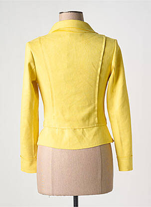 Veste casual tissage suedine jaune clair JOLIFLY & JUSTINE Y femme