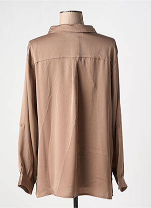 Chemisier coupe droite manches longues marron NOOGAT BY AKOZ femme