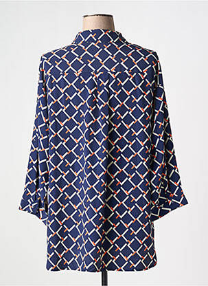 Chemisier tissage crêpe manches longues bleu NOOGAT BY AKOZ femme