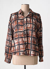 Chemisier coupe cintrée manches longues marron ADILYNN femme