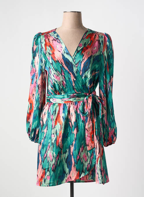Robe courte manches longues manches longues vert PEACE N'LOVE femme