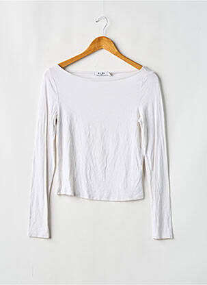 Top coupe cintrée manches longues blanc NA-KD femme