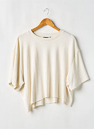 Top coupe fluide manches courtes beige ASOS femme