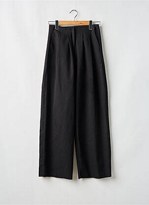 Pantalon droit fermeture zippée sous rabat avec crochet noir STORETS femme