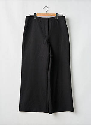 Pantalon droit fermeture zippée sous rabat avec crochet noir CLUB L LONDON femme