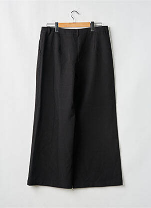Pantalon droit fermeture zippée sous rabat avec crochet noir CLUB L LONDON femme