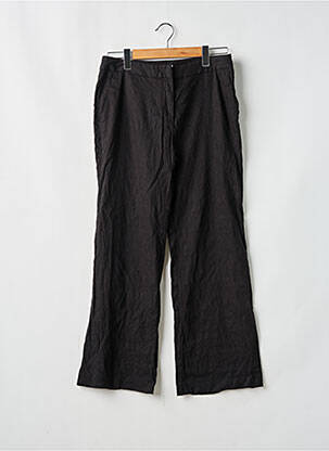 Pantalon droit fermeture zippée sous rabat avec crochet noir BOA femme