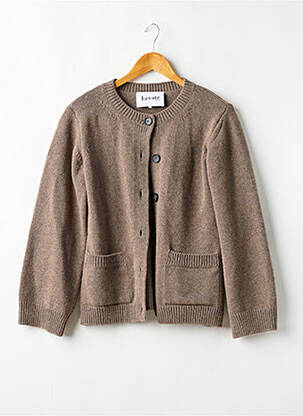 Gilet manches longues marron LEVETÉ pour femme