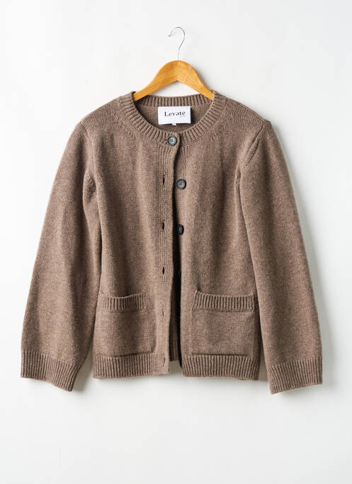 Gilet manches longues marron LEVETÉ pour femme