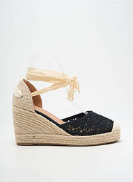 Espadrilles fermeture lacets talon de 7 à 9cm noir IDEAL SHOES femme