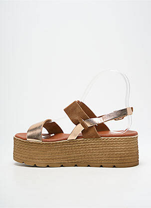 Sandales/nu pieds matière lisse talon de 4 à 6cm marron MES JOLIS NU PIEDS femme