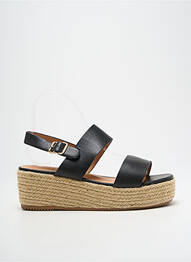 Espadrilles tissage satiné talon de 4 à 6cm noir DONNA MODA femme