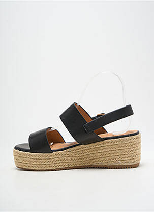 Espadrilles tissage satiné talon de 4 à 6cm noir DONNA MODA femme
