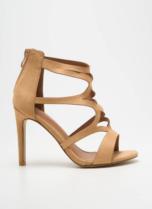 Sandales/nu pieds type de semelle amortissante talon de 7 à 9cm beige R AND BE femme