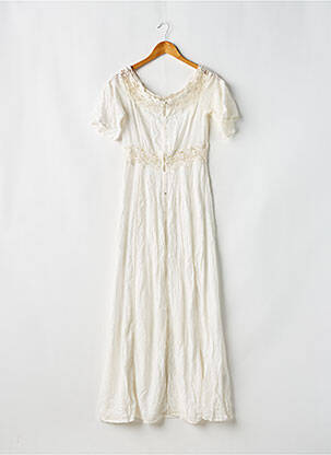 Robe longue manches courtes manches courtes blanc ZARA femme