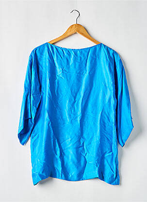 Top coupe fluide manches 3/4 bleu CLIVET femme