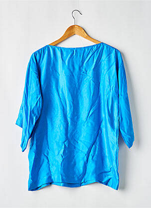 Top coupe fluide manches 3/4 bleu CLIVET femme